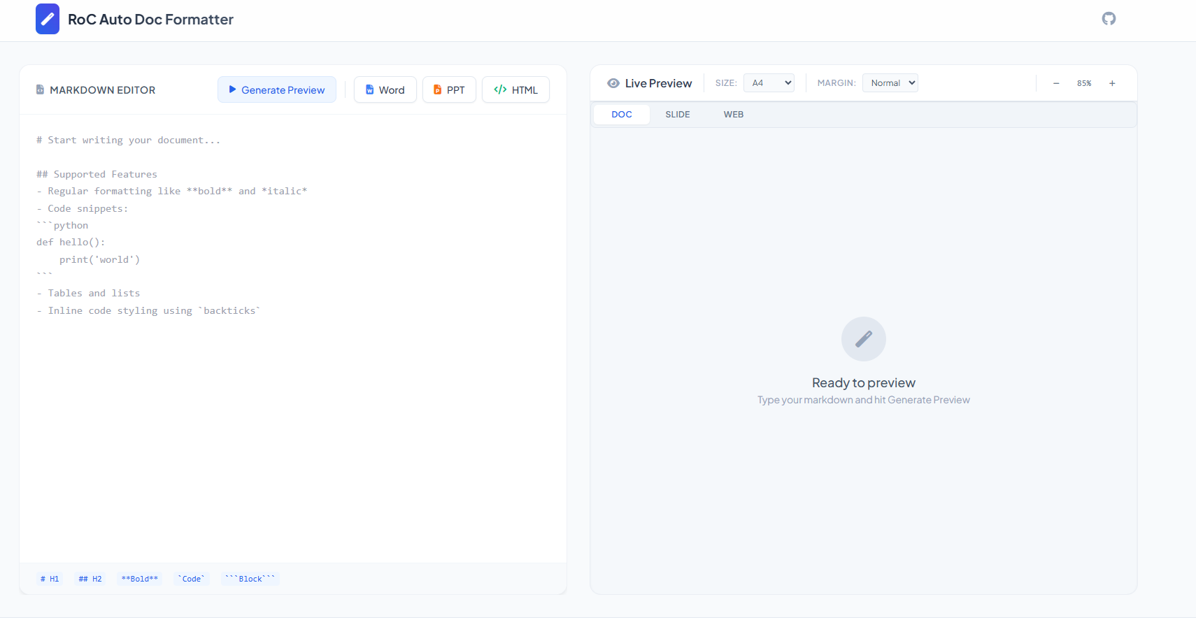 Auto Doc Formatter by Rusydani on Cloud